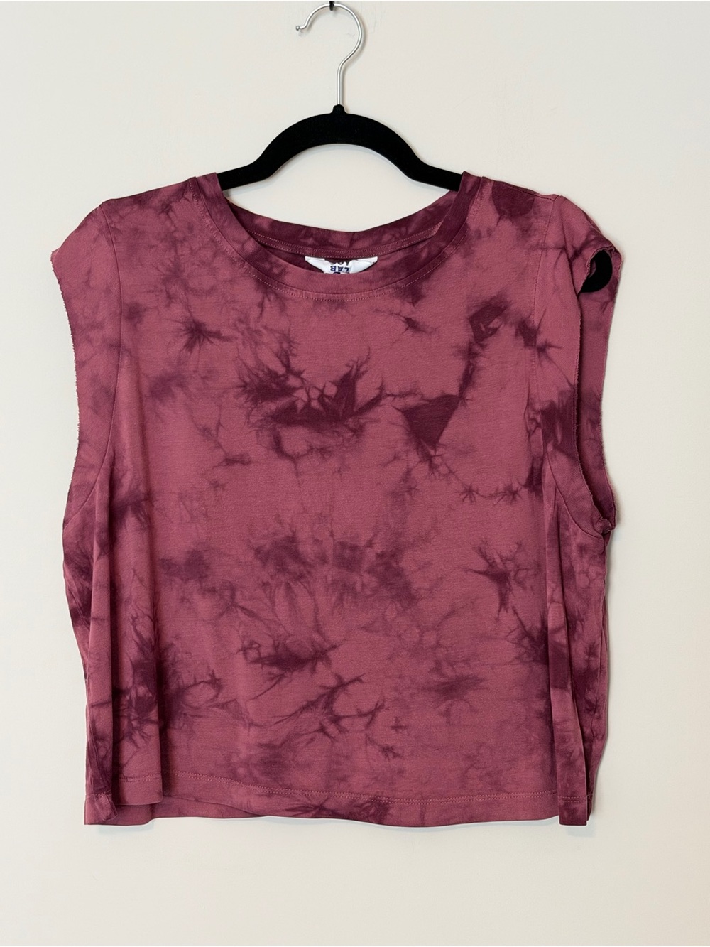 JoyLab Tie-Dye Distressed Muscle Tee Size Large Burgundy NWOT